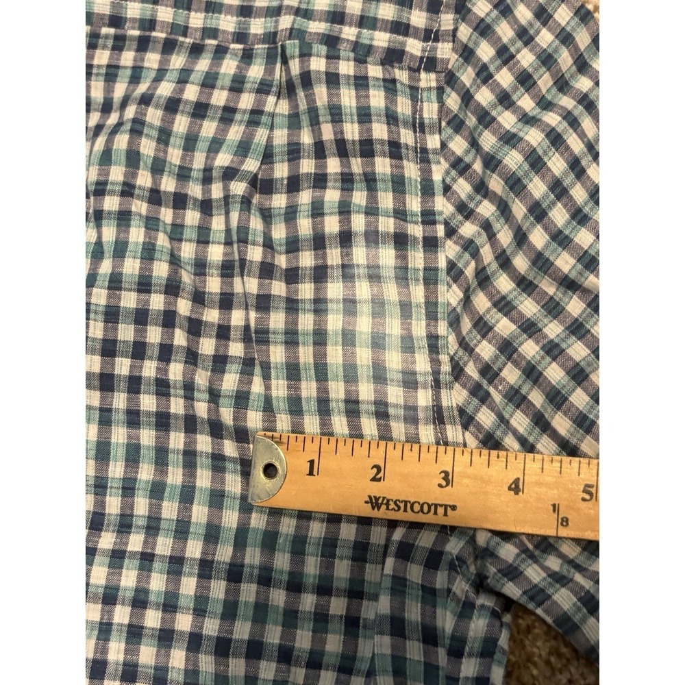 Tommy Bahama Mens Short Sleeve Gingham 100% Linen Button Up Shirt Large Damage - Picture 9 of 9